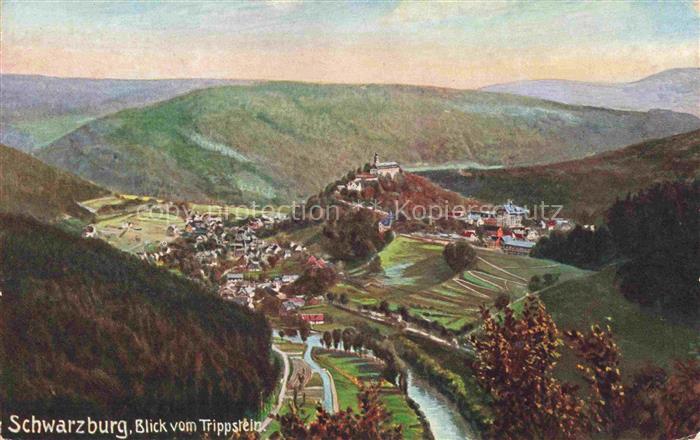 Schwarzburg Rudolstadt Thueringen Blick vom Trippstein