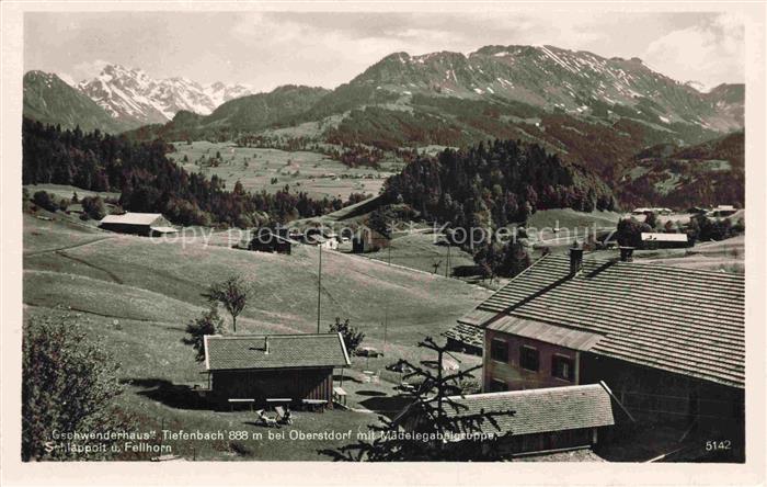 Tiefenbach Oberstdorf Gschwenderhaus mit Maedelegabelgruppe Schlappolt und Fellh