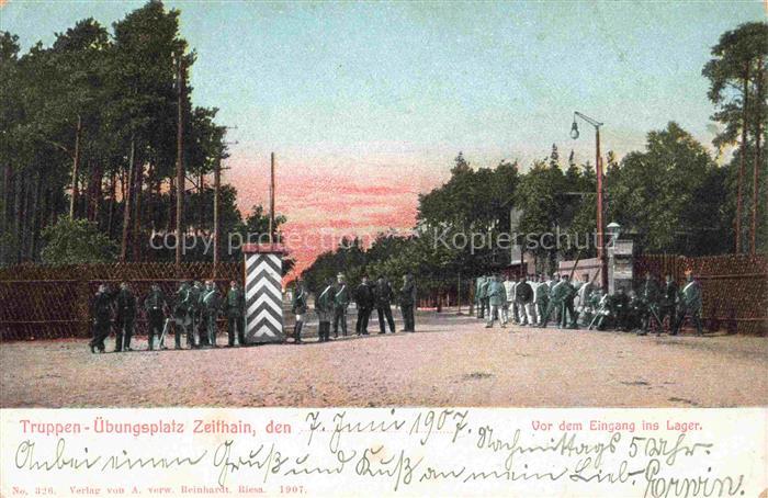 Zeithain Meissen Sachsen Truppenuebungsplatz Vor dem Eingang ins Lager