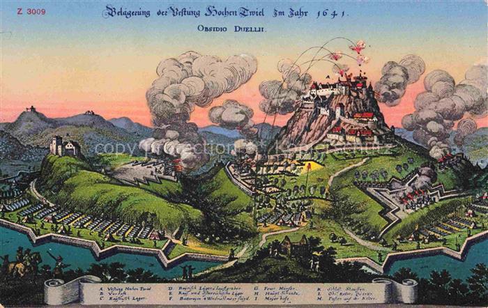 SINGEN Hohentwiel Belagerung der Vestung Hohen Twiel 1641 Gemaelde