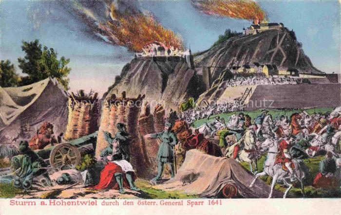 SINGEN Hohentwiel Sturm auf Festung Hohentwiel durch den oesterr General Sparr 1