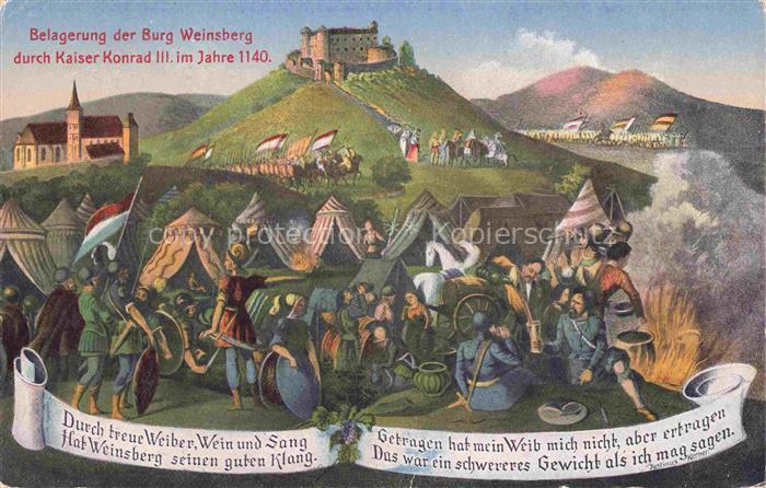 Weinsberg HEILBRONN BW Belagerung der Burg Weinsberg im Jahre 1140
