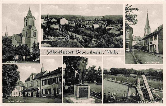 Sobernheim Bad Ev Kirche Panorama Kath Kirche Altes Rathaus Sole Schwimmbad