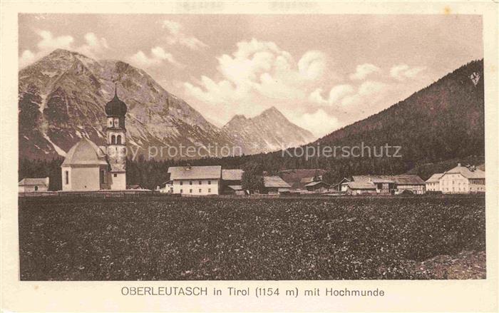 Oberleutasch mit Kirche und Hochmunde