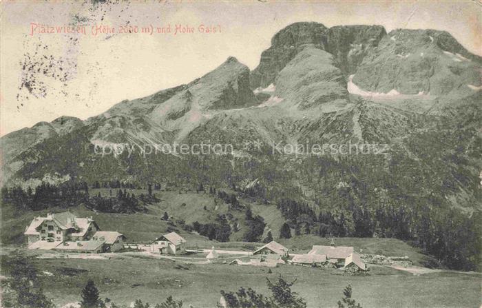 Plaetzwiesen Prato Piazza Dolomiti IT mit Hohe Gais