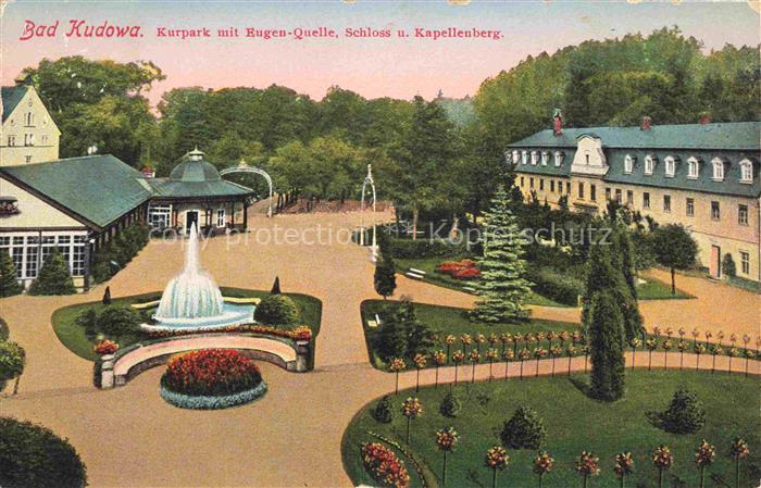 Bad Kudowa Kudowa-Zdroj Niederschlesien PL Kurpark mit Eugen Quelle Schloss und