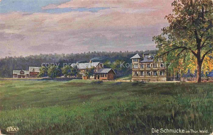 Schmuecke Gehlberg Thueringen Panorama Kuenstlerkarte