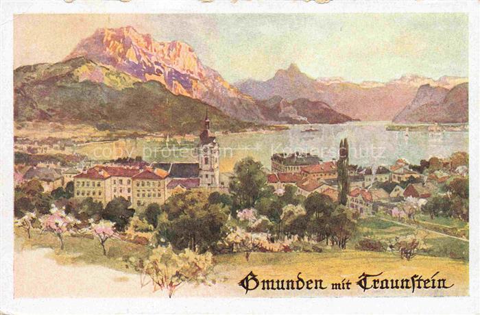 Gmunden Traunsee Salzkammergut Oberoesterreich AT mit Traunstein