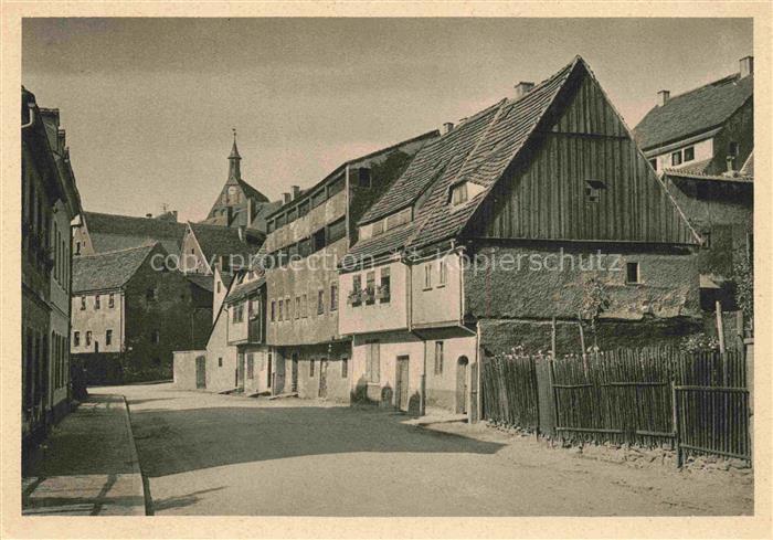 FREIBERG  Sachsen Altstadt Blick vom Muehlgraben auf Giebel und Dachreiter des D