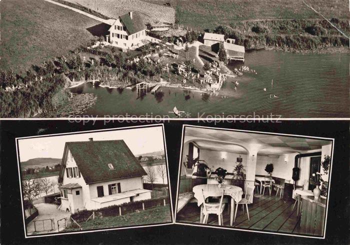 Wilhelmsdorf  Wuerttemberg Gartenwirtschaft Seerose Fliegeraufnahme Gastraum