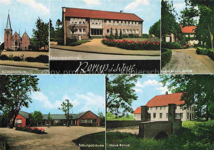 Rorup Duelmen Coesfeld NRW Kirchenansicht Amtsverwaltung Haus Marienbrink Schulg