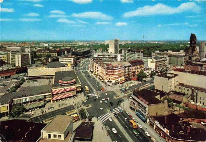 BERLIN  CITY Kurfuerstendamm mit alter und neuer Kaiser Wilhelm Gedaechtniskirch