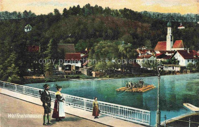 Wolfratshausen Bad Toelz Bayern Bruecke Floesser Kirche