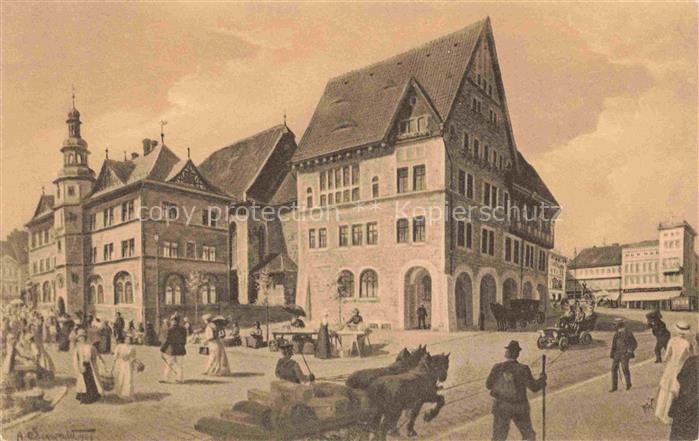 NORDHAUSEN  Harz Thueringen Rathaus und Sparkasse