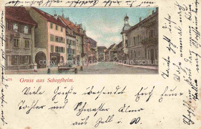 Schopfheim BW Ortspartie Brunnen