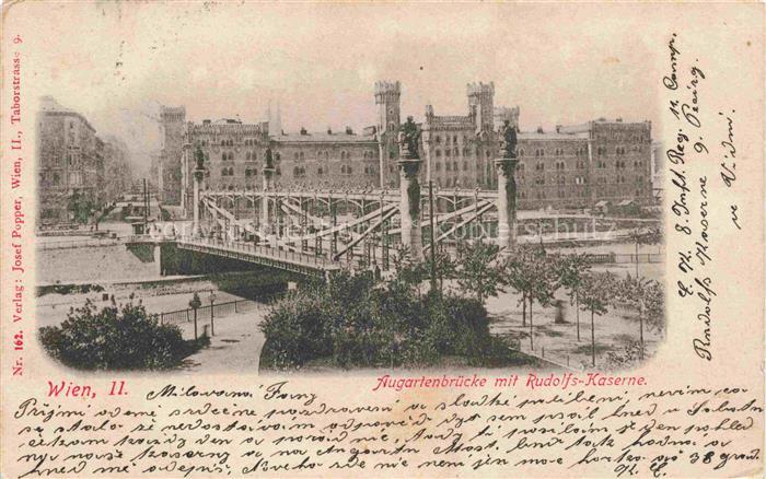 WIEN AT Augartenbruecke mit Rudolfs Kaserne