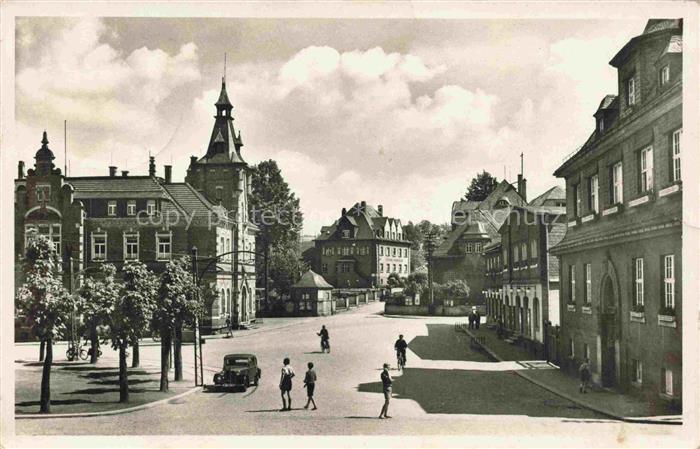 Oelsnitz Erzgebirge Rathaus mit Hans Schemm Schule