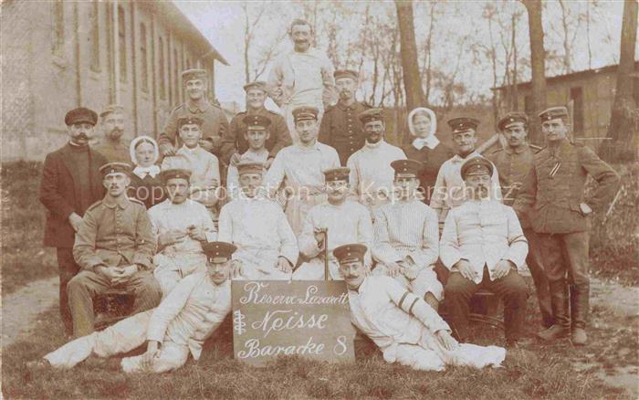 Neisse Oberschlesien NYSA PL Reserve Lazarett Neisse Gruppenaufnahme