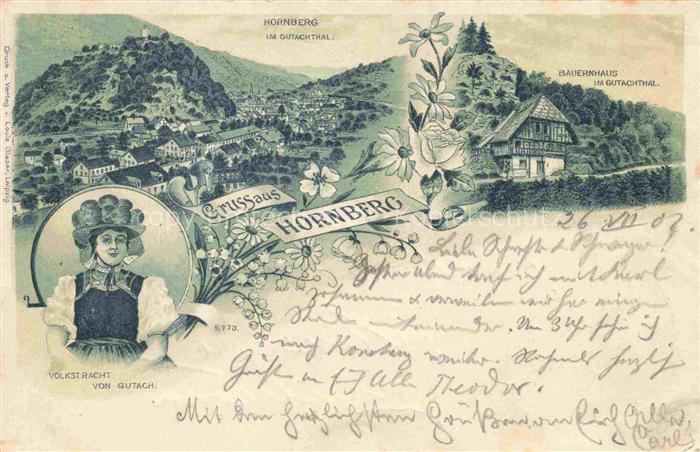 Hornberg  Schwarzwald Bauernhaus im Gutachthal Volkstracht von Gutach