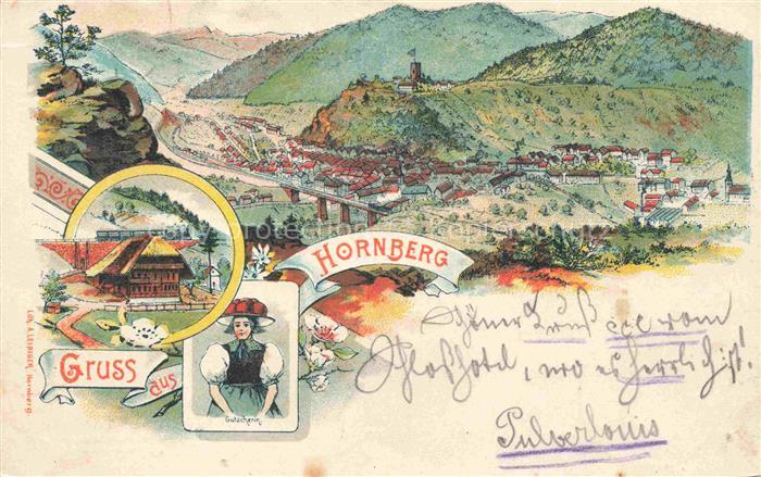 Hornberg  Schwarzwald Panorama Schwarzwaldhaus Volkstracht