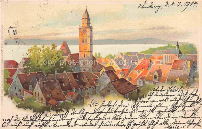 ueberlingen Bodensee BW Panorama mit Kirche