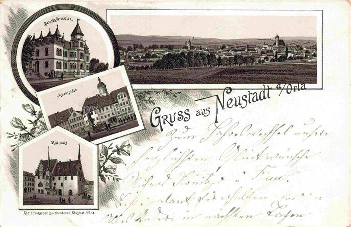 Neustadt Orla Thueringen Bezirks Direktion Marktplatz Rathaus Panorama
