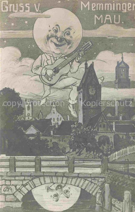 Memmingen Bayern Ortspartie Karikatur