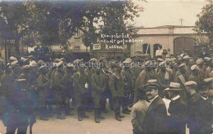 Koenigsbrueck Sachsen Ankunft gefangener Russen am Bahnhof