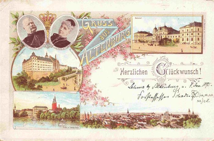 ALTENBURG  (S.A.) Thueringen Bahnhof Herzogl Residenzschloss Partie am Teich