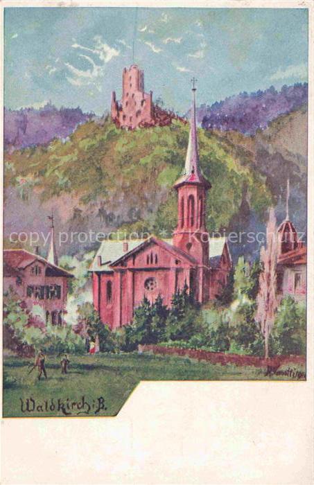 Waldkirch Breisgau Baden BW Kirche Burgruine