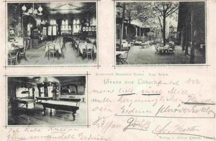 LueBECK  CITY Restaurant Deutscher Kaiser Gastraeume