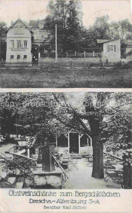 Drescha ALTENBURG Thueringen Obstweinschaenke zum Bergschloesschen Garten