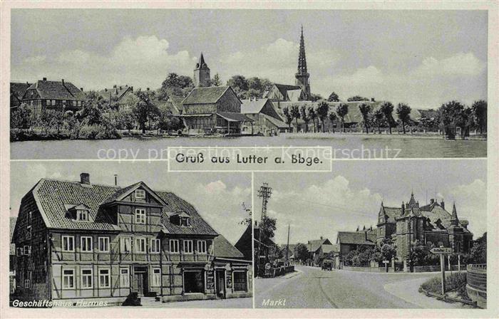 Lutter am Barenberge Goslar Niedersachsen Panorama Geschaeftshaus Hermes Markt