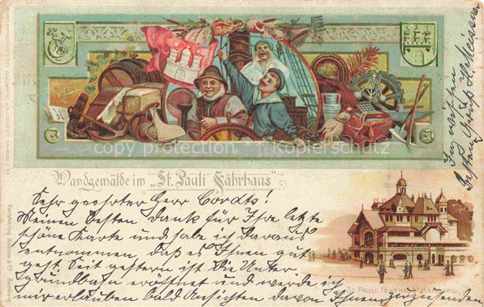 St Pauli Hamburg Wandgemaelde im St Pauli Faehrhaus