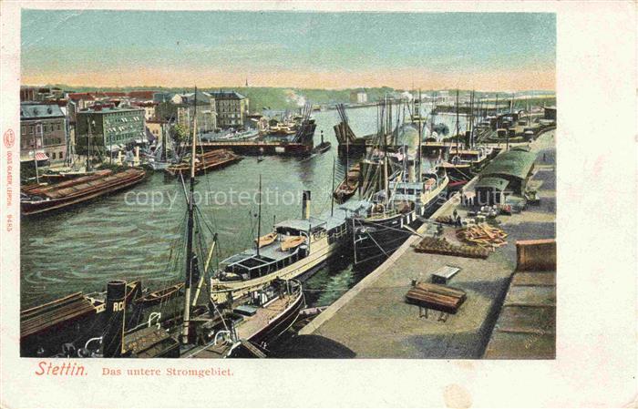 Stettin SZCZECIN Pommern PL Das untere Stromgebiet