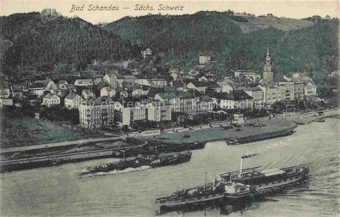 Bad Schandau Saechsische Schweiz-Osterzgebirge Panorama Elbepartie