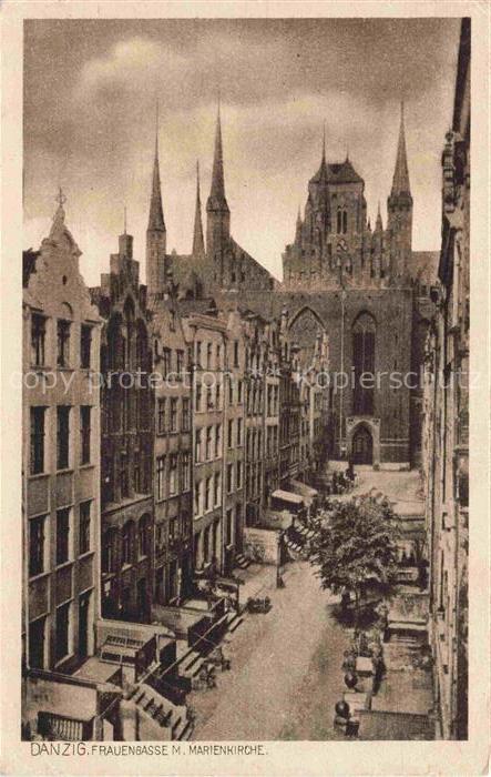 Danzig GDANSK PL Frauengasse mit Marienkirche