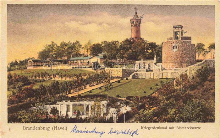 BRANDENBURG  HAVEL Kriegerdenkmal mit Bismarckwarte