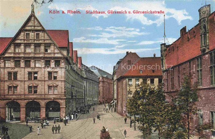 Koeln  Rhein Stadthaus Guerzenich und Guerzenichstrasse