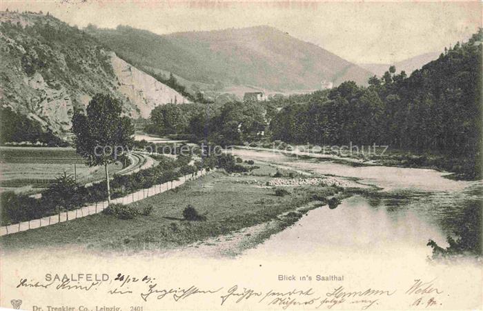 Saalfeld Saale Thueringen Blick ins Saalethal