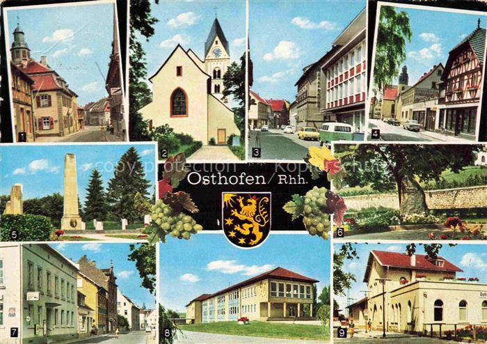 Osthofen Rheinhessen Rathaus Sparkasse Kriegerdenkmal Bahnhof Bergkirche Mainzer