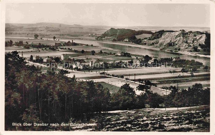 Diesbar-Seusslitz Nuenchritz Sachsen Panorama mit Goerischfelsen
