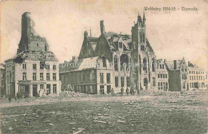 Dixmude Diksmuide Dilsmuide Belgie Zerstoertes Dorf in WK1
