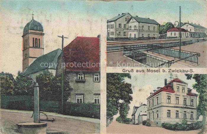 Mosel Zwickau Sachsen Kirche Brunnen Stadtplatz Rathaus