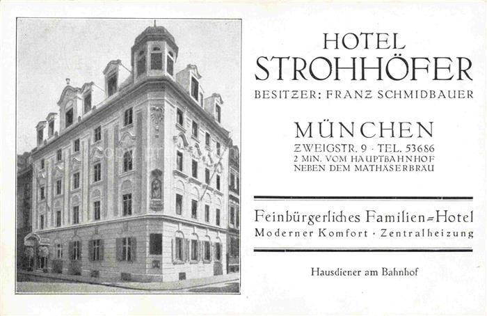 Muenchen Bayern Hotel Strohhoefer