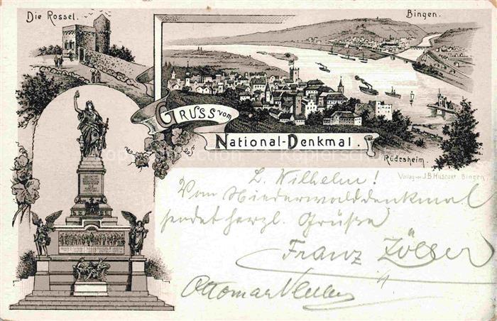 Bingen Rhein Die Rassel Nationaldenkmal Ruedesheim