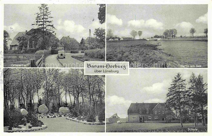 Horburg Lueneburg Barum Ortspartie Seepartie Ehrenmal Schule
