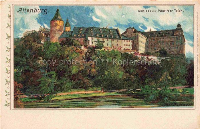 ALTENBURG  (S.A.) Thueringen Schloss mit Pauritzer Teich
