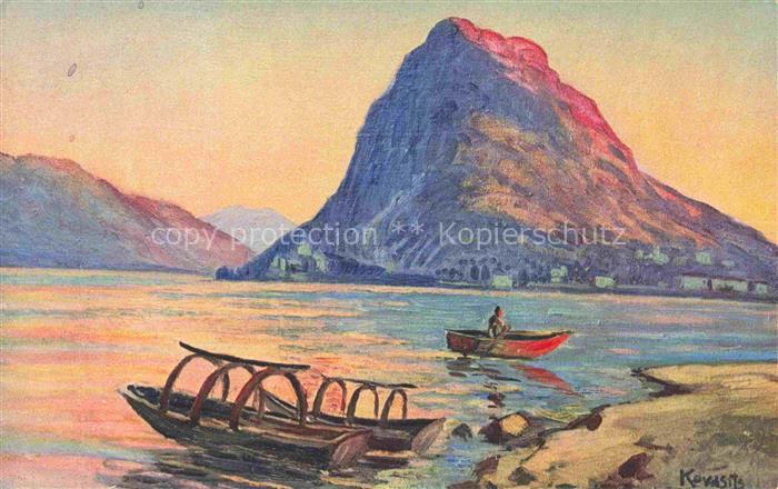 Kovasits Andor Kuenstlerkarte Lugano Monte S Salvadore Boote