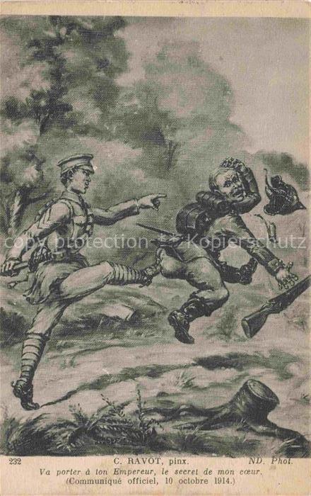 Ravot C. Kuenstlerkarte Kampf Soldaten